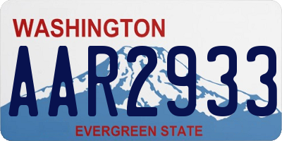 WA license plate AAR2933