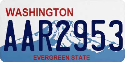WA license plate AAR2953