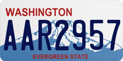WA license plate AAR2957