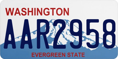 WA license plate AAR2958