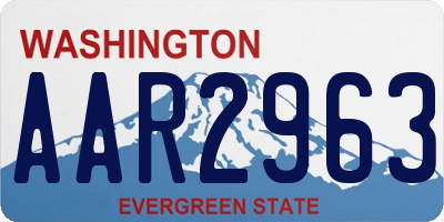WA license plate AAR2963