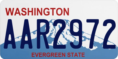WA license plate AAR2972