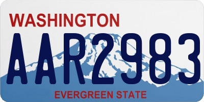 WA license plate AAR2983