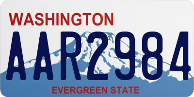 WA license plate AAR2984