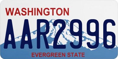 WA license plate AAR2996