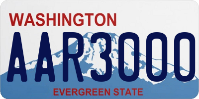 WA license plate AAR3000