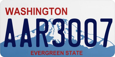 WA license plate AAR3007
