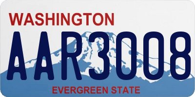 WA license plate AAR3008