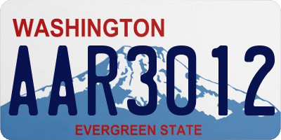 WA license plate AAR3012