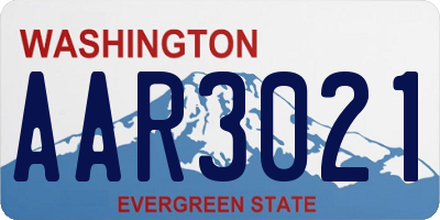 WA license plate AAR3021