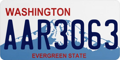 WA license plate AAR3063