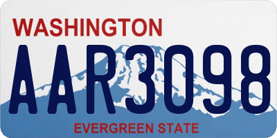 WA license plate AAR3098