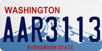 WA license plate AAR3113