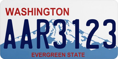 WA license plate AAR3123