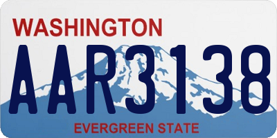 WA license plate AAR3138