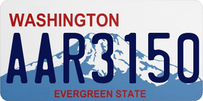 WA license plate AAR3150
