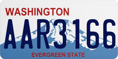 WA license plate AAR3166