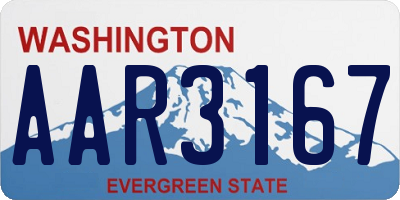 WA license plate AAR3167