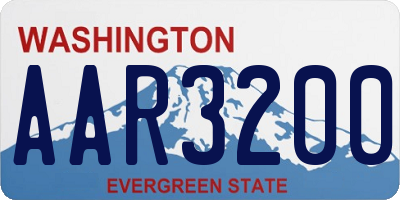 WA license plate AAR3200