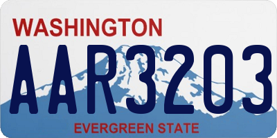 WA license plate AAR3203