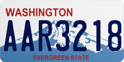 WA license plate AAR3218