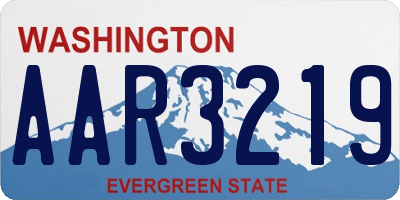 WA license plate AAR3219