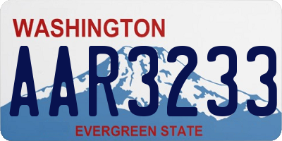 WA license plate AAR3233