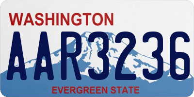 WA license plate AAR3236