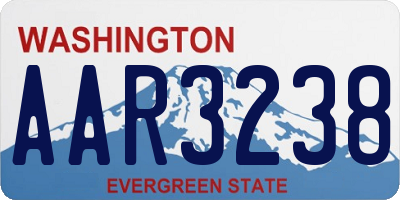 WA license plate AAR3238