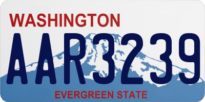 WA license plate AAR3239