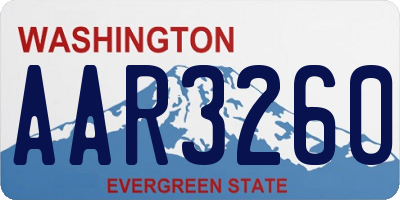 WA license plate AAR3260