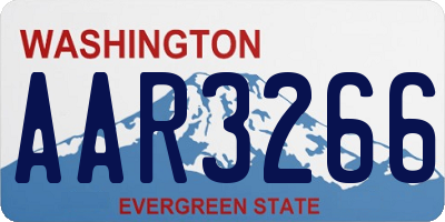 WA license plate AAR3266