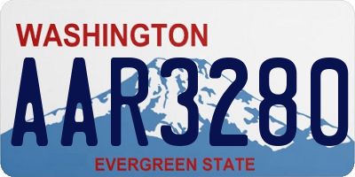 WA license plate AAR3280