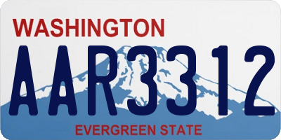 WA license plate AAR3312