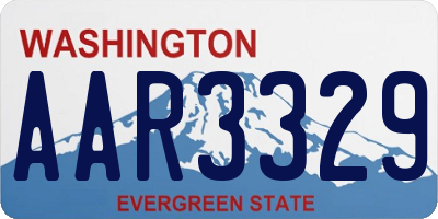 WA license plate AAR3329