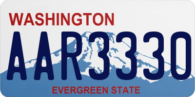 WA license plate AAR3330