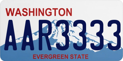 WA license plate AAR3333