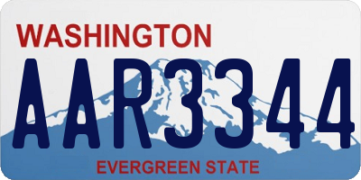WA license plate AAR3344