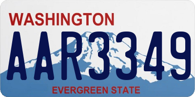 WA license plate AAR3349