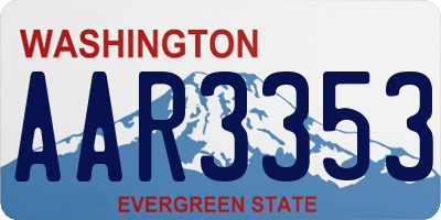 WA license plate AAR3353