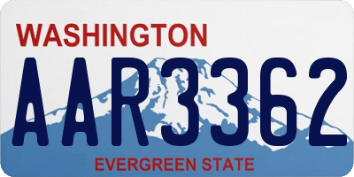 WA license plate AAR3362