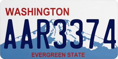 WA license plate AAR3374