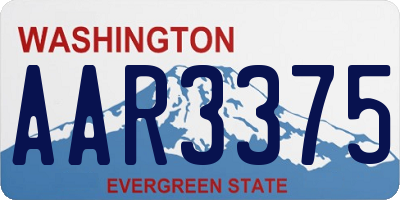 WA license plate AAR3375