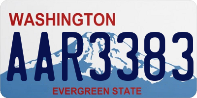 WA license plate AAR3383