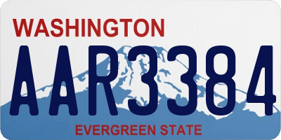 WA license plate AAR3384