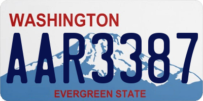 WA license plate AAR3387