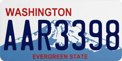 WA license plate AAR3398