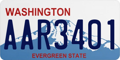 WA license plate AAR3401