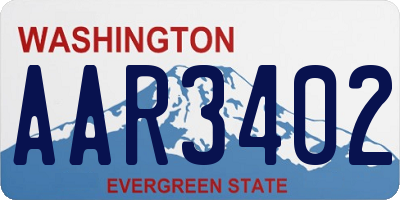 WA license plate AAR3402