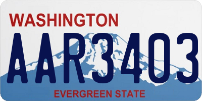 WA license plate AAR3403
